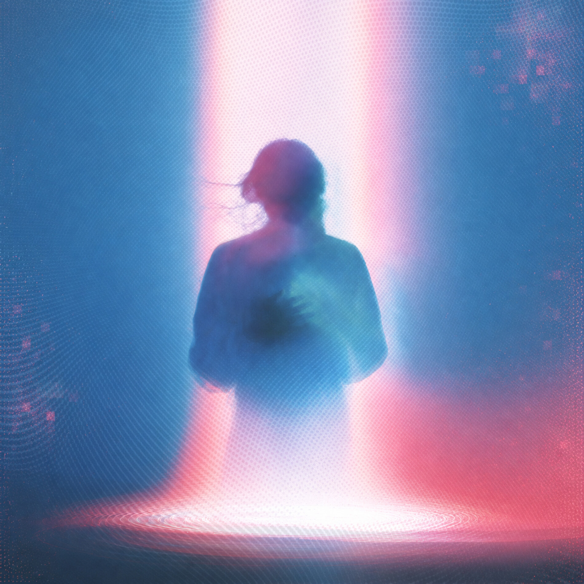 Circles cover art — a silhouetted figure standing in a glowing blue and pink light.